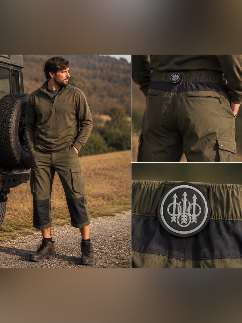 Beretta Cargo Hunting Pants Men's XL Olive Knee Patch Tactical Shooting Italy